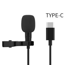 1.5m Mini Portable Lavalier Microphone Wired USB 3.5mm Type-C 