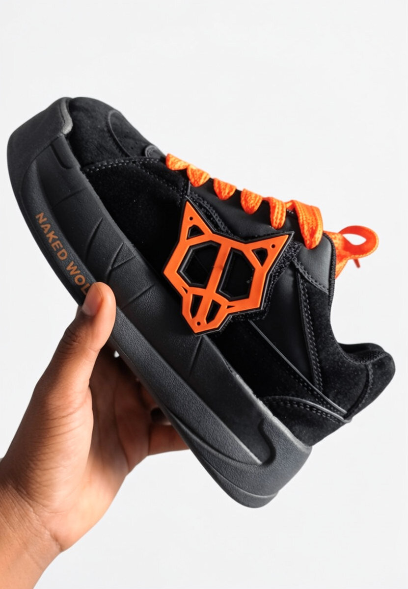 Naked Wolfe Platform Sneaker (Black/Orange)